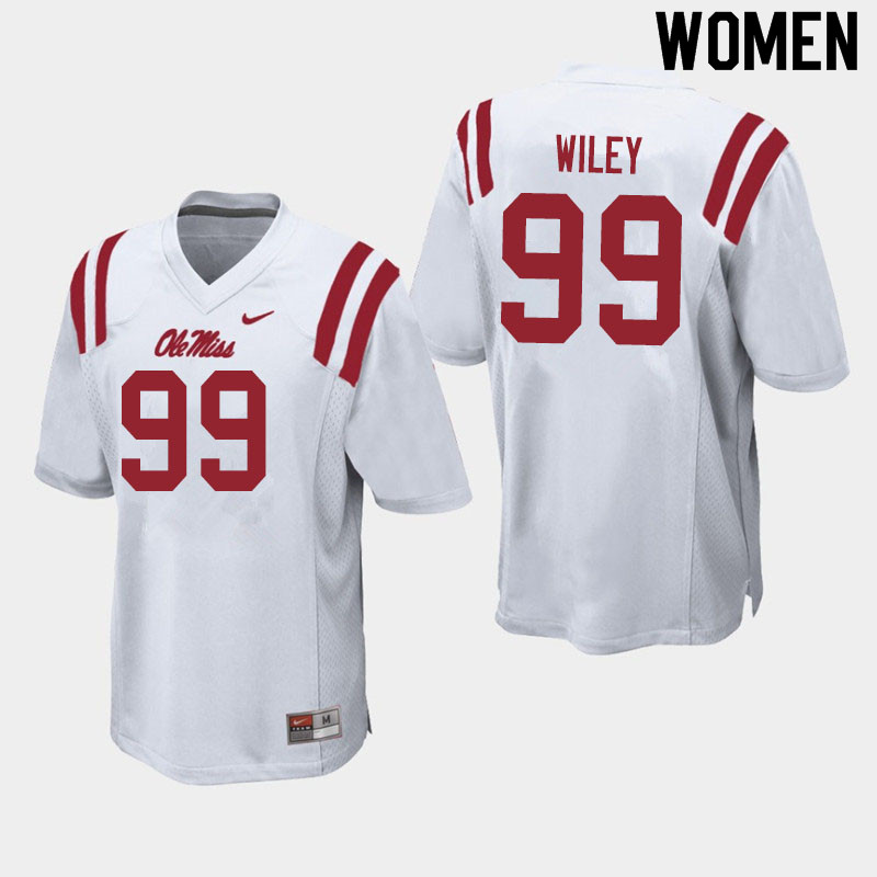 Charles Wiley Ole Miss Rebels NCAA Women's White #99 Stitched Limited College Football Jersey TGW5158GT
